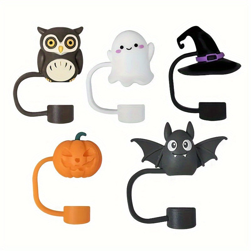 Wholesale 5pcs/pack Halloween themed 10mm silicone straw plug